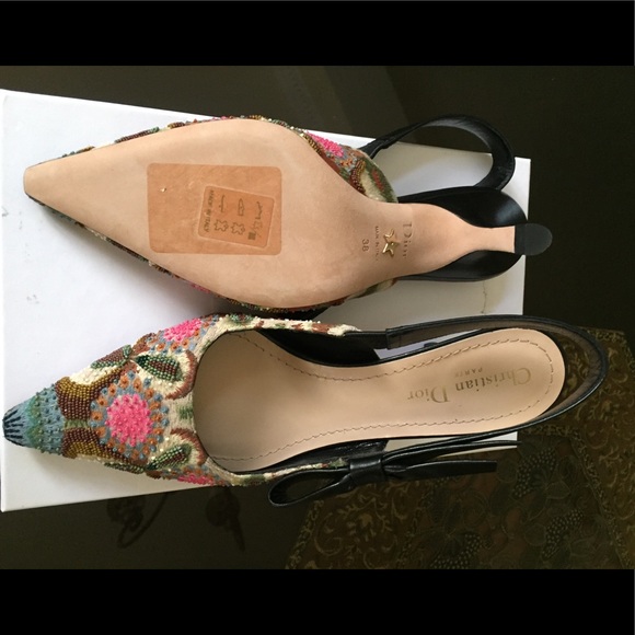 Dior Beaded Slingbacks Sweet D 38 - Picture 5 of 6